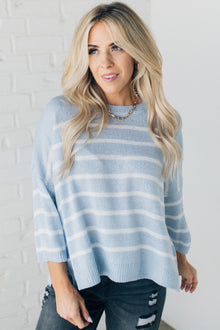  Addie Striped Half Sleeve Sweater