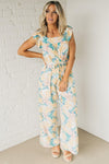 Bold Bouquet Tie Waist Jumpsuit