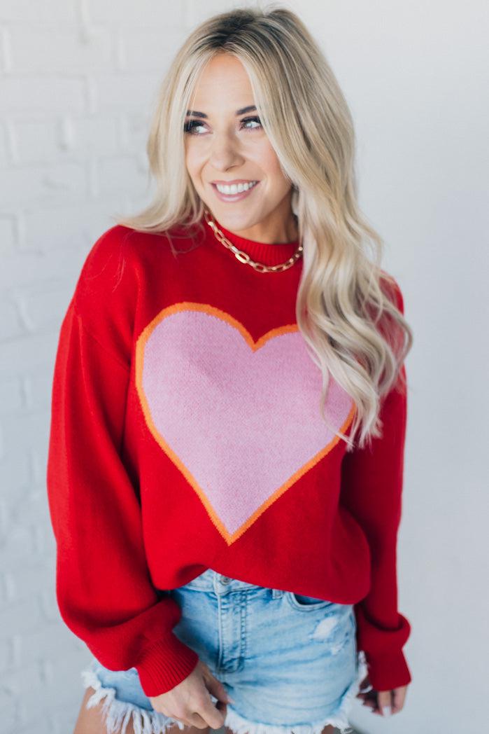 Conversation Heart Eyelash Sweater