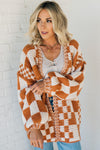 Chunky Mix Check Cardigan