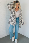 Chunky Mix Check Cardigan