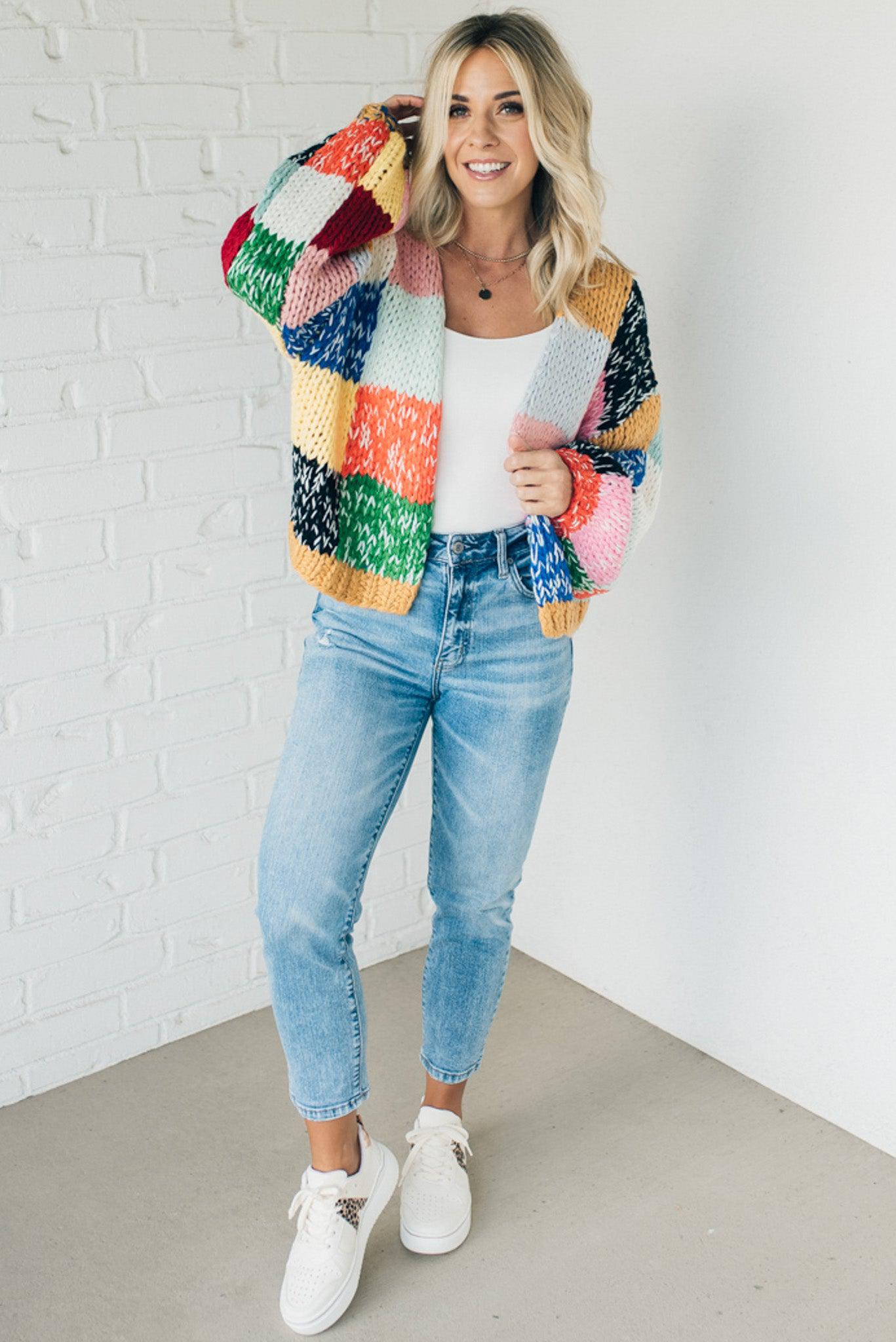 Colorblock Chunky Cardi