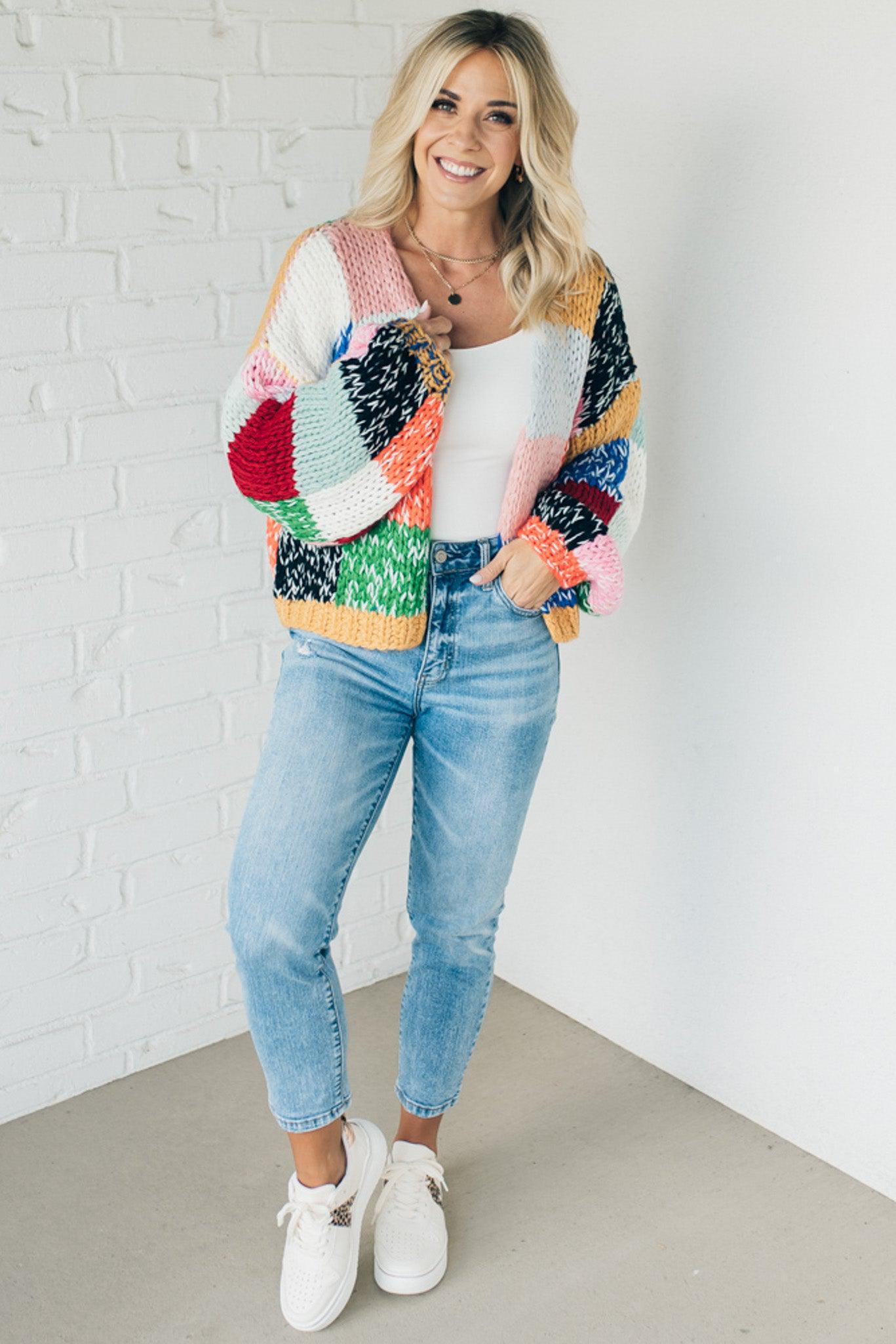 Colorblock Chunky Cardi