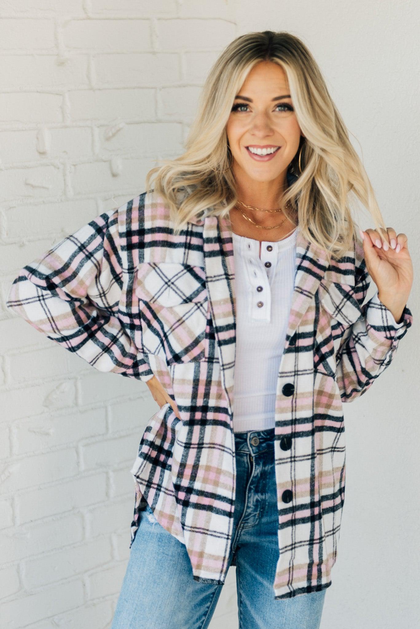 Detachable Hood Plaid Shacket