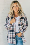 Detachable Hood Plaid Shacket