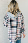 Detachable Hood Plaid Shacket