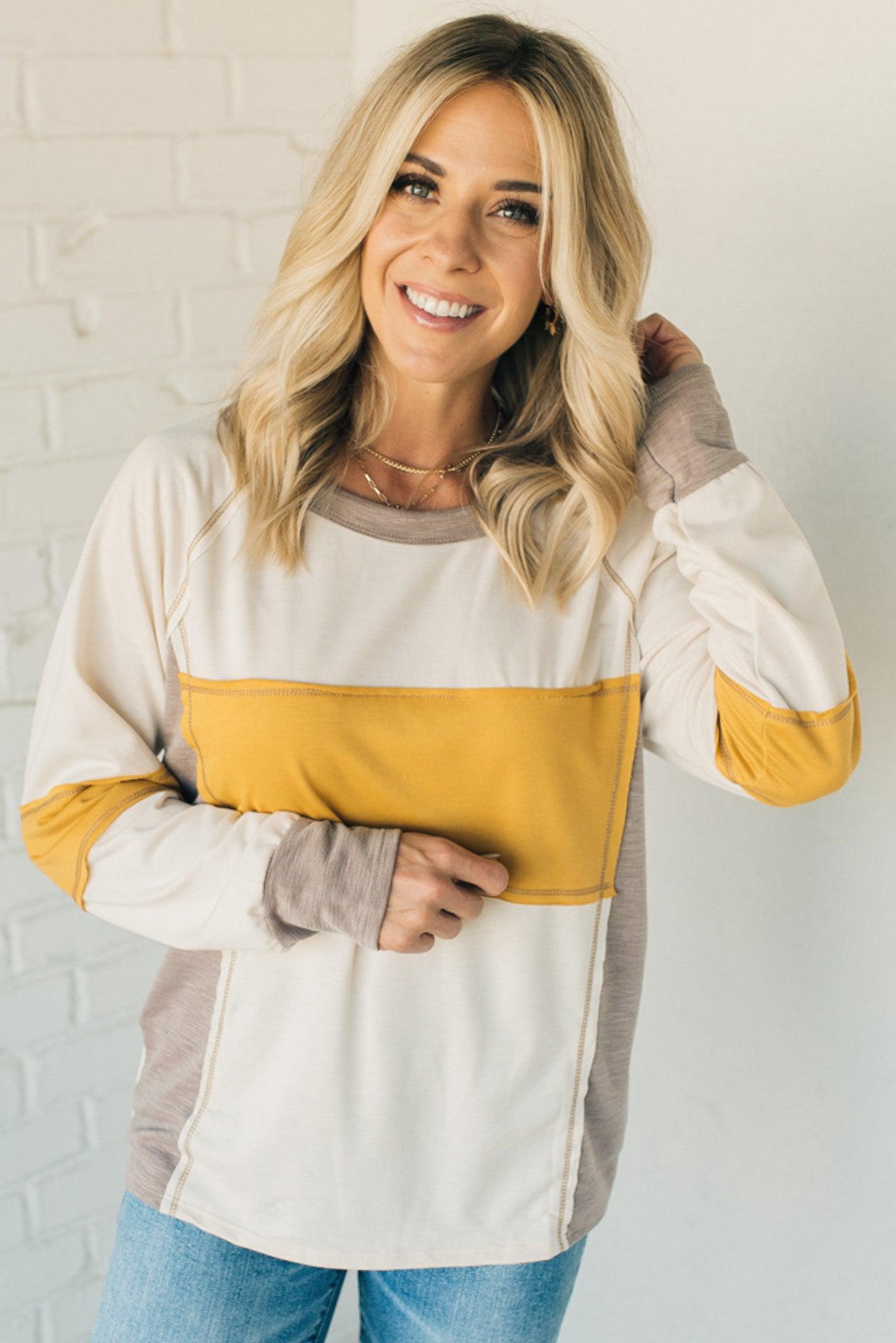 Exposed Seam Colorblock Top