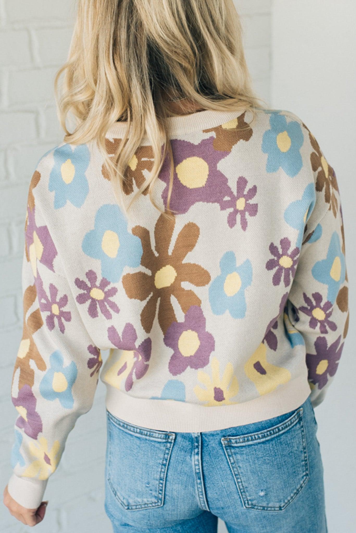 Groovy Floral Sweater