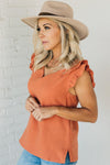 Hannah Flutter Sleeve Gauze Top