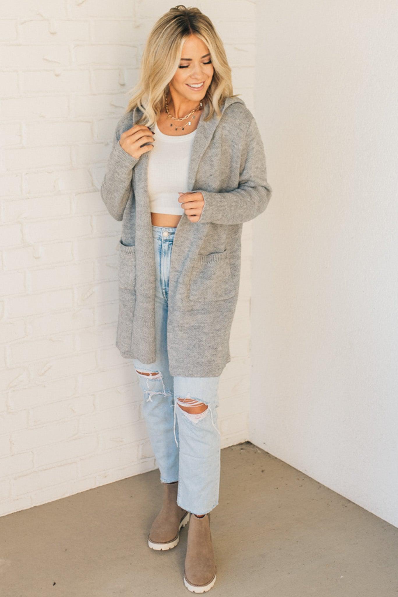 Hooded Open Duster Cardigan