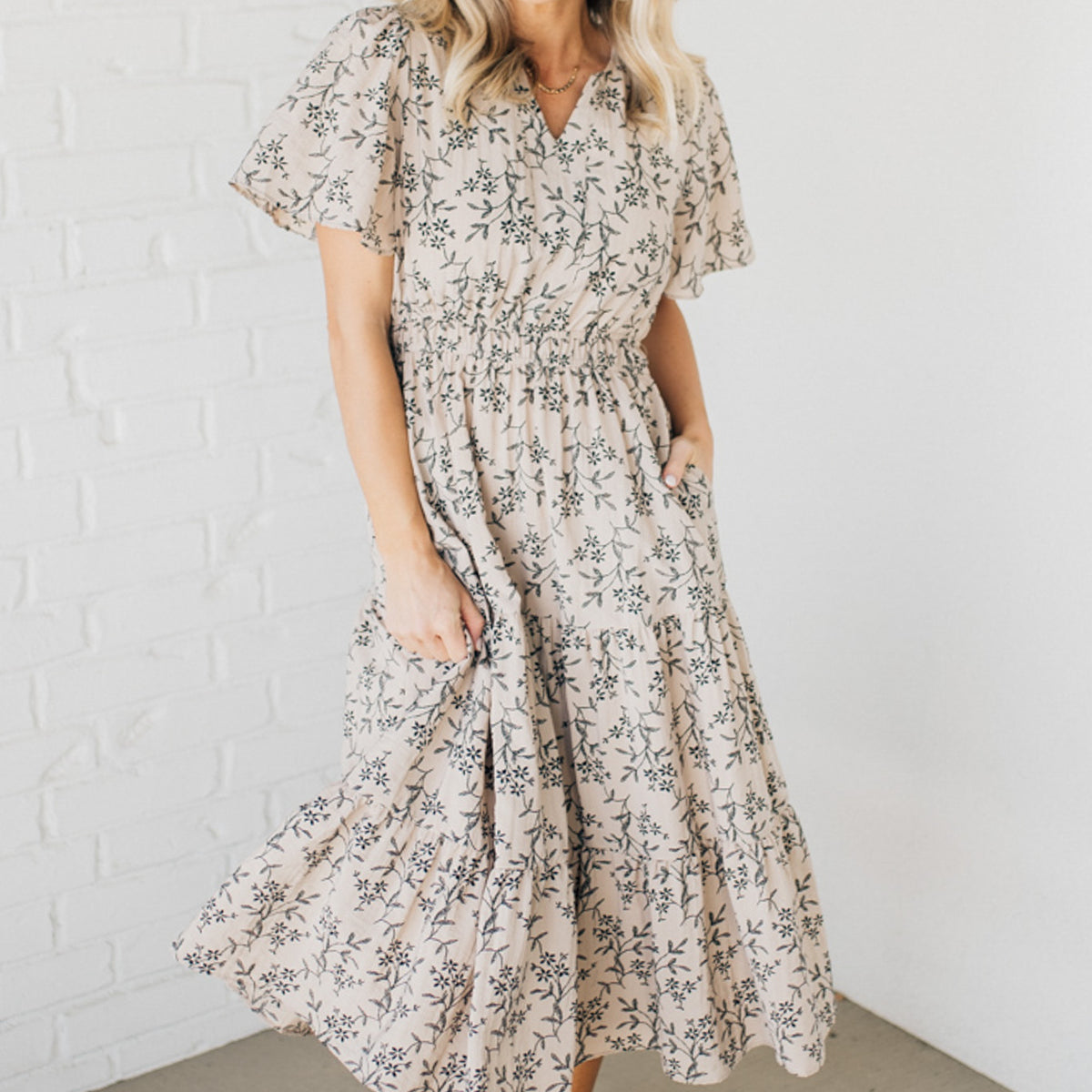 maeve printed pleated midi dress Maeve Pleated Midi Dress: Floral Midi Dress, Sundress, Plisse Dress, Blue Midi, Green Midi, Summer Dress
