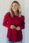 Metallic Puff Sleeve Top