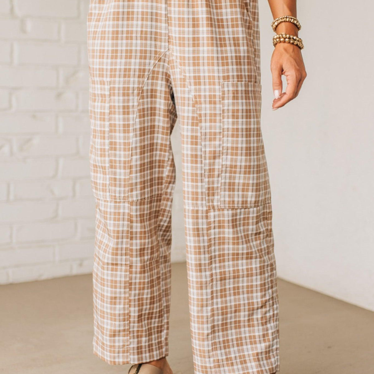 Plaid Print Wide Leg Pants – RubyClaire Boutique - Main Image