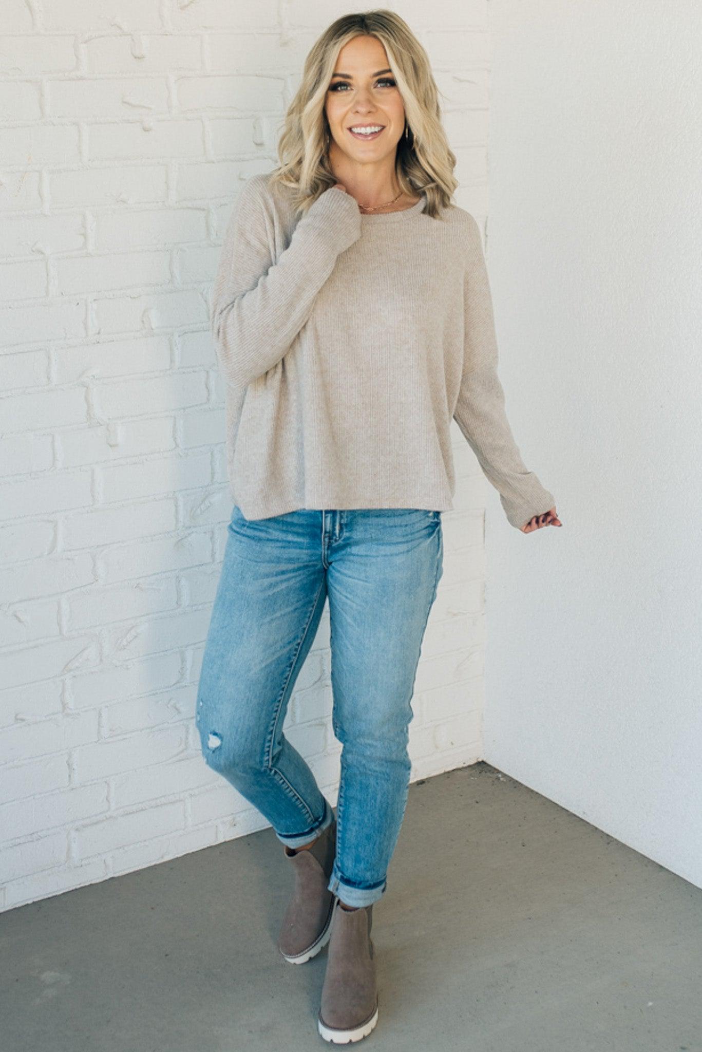 Ribbed Boxy Soft Dolman Top