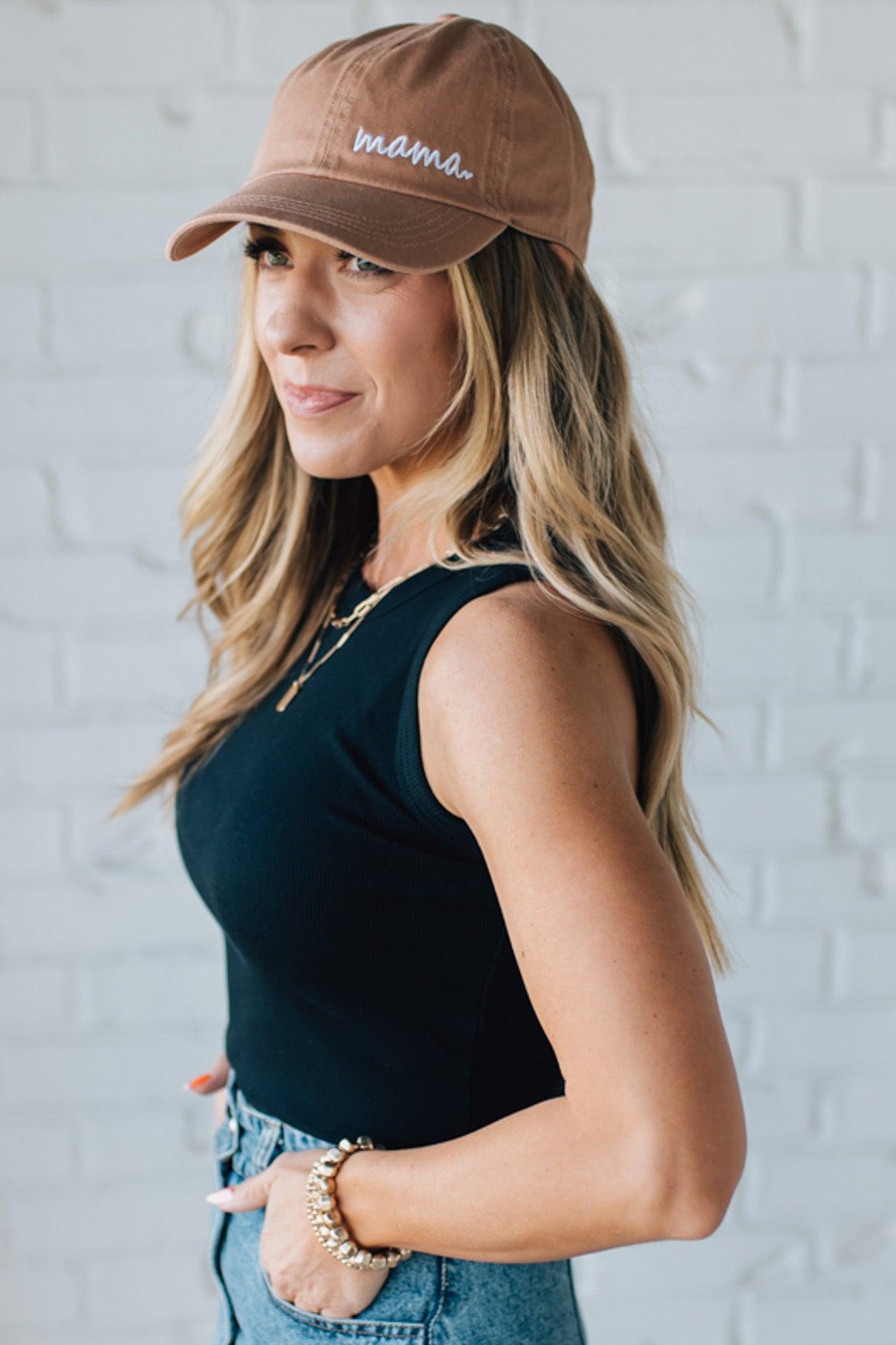 Blonde Woman Wearing a Solid Basic Cotton Garment Dyed Round Neck Tank Top.