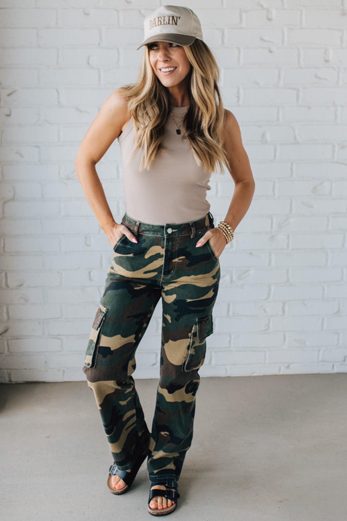 Blonde Woman Wearing a Solid Basic Cotton Garment Dyed Round Neck Tank Top.