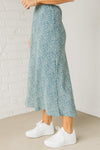 Simple Floral Midi Skirt