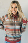 Striped Mock Neck Sweater