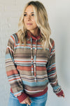 Striped Mock Neck Sweater