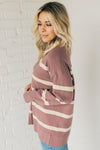 Striped Seam Front Sweater