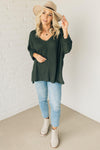 Textured Knit Dolman Sweater