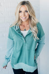 Two Tone Snap Front Lounge Hoodie