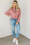 Waffled Henley Sweater