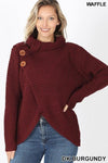 Button Detail Cowl Sweater | Clearance
