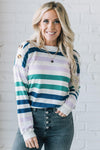 Button Detail Stripe Sweater