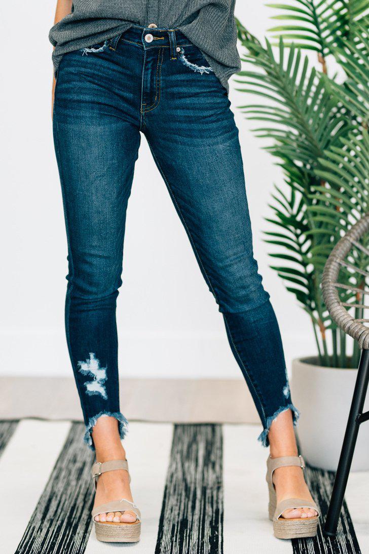 The Chelsea Jeans
distressed-dark-wash-skinny-jeans-raw-edge-denim