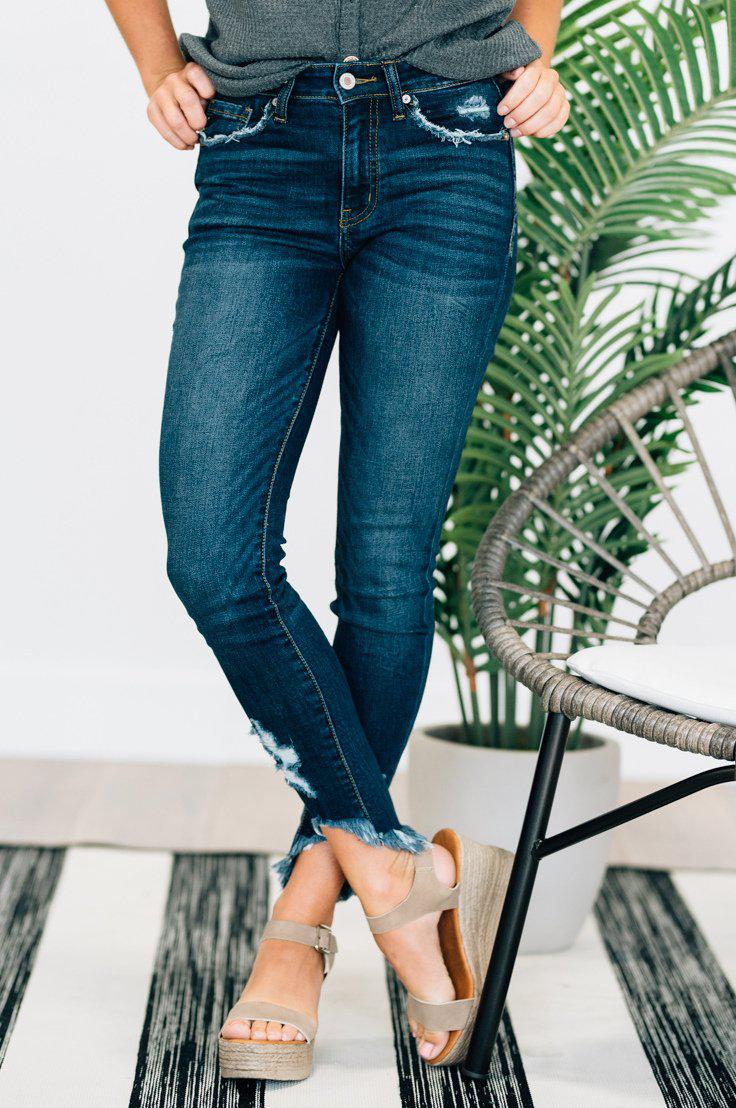 The Chelsea Jeans
distressed-dark-wash-skinny-jeans-raw-edge-denim