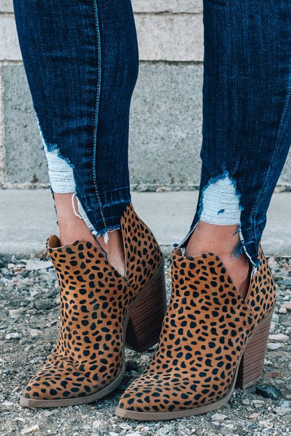 Chrissy Leopard Ankle Booties