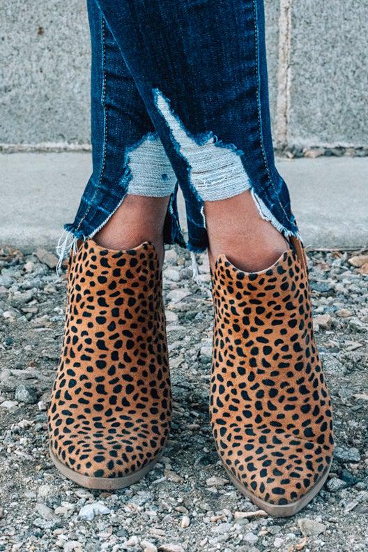 Chrissy Leopard Ankle Booties