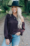 Crushed Satin Single Shoulder Top