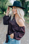 Crushed Satin Single Shoulder Top