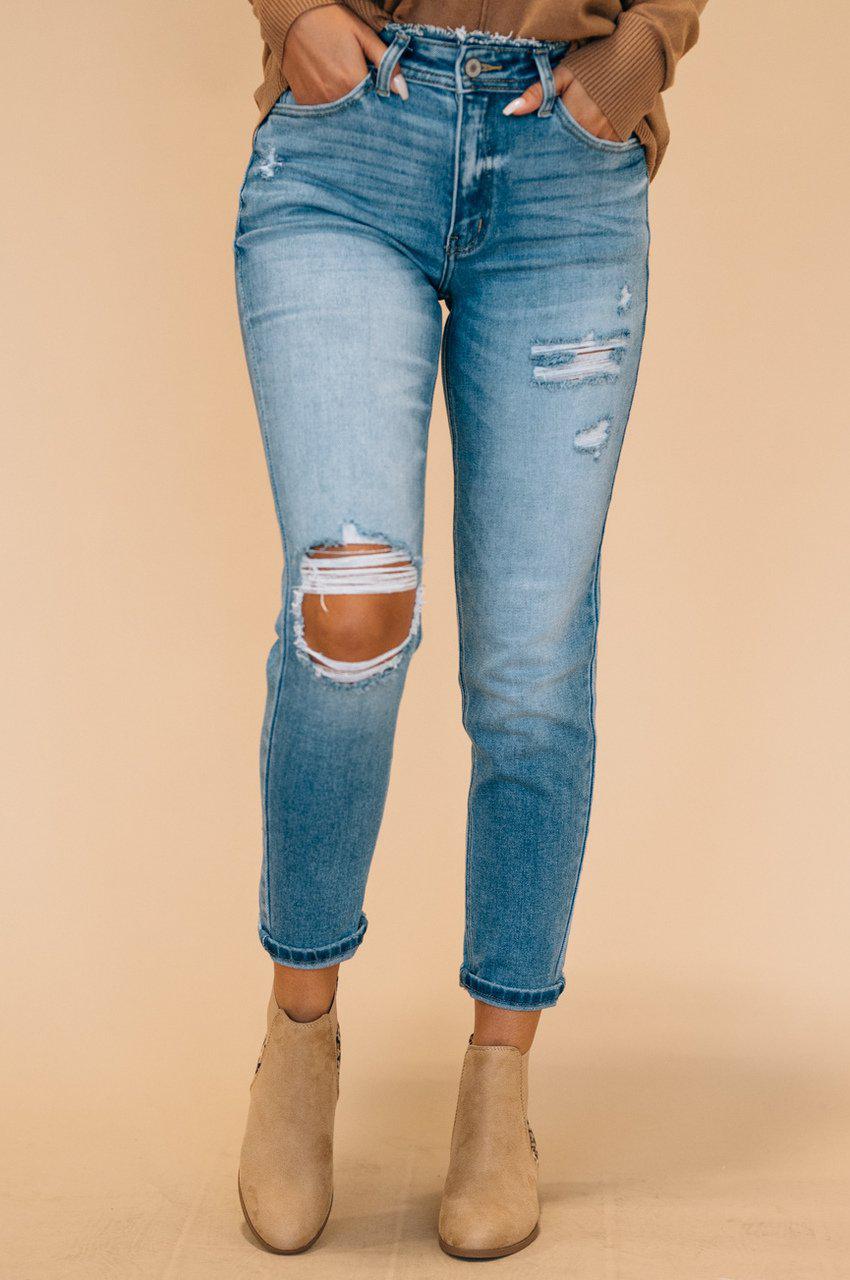 high waist cute mom jeans
