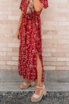 Double Side Slit Printed Midi
