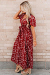Double Side Slit Printed Midi