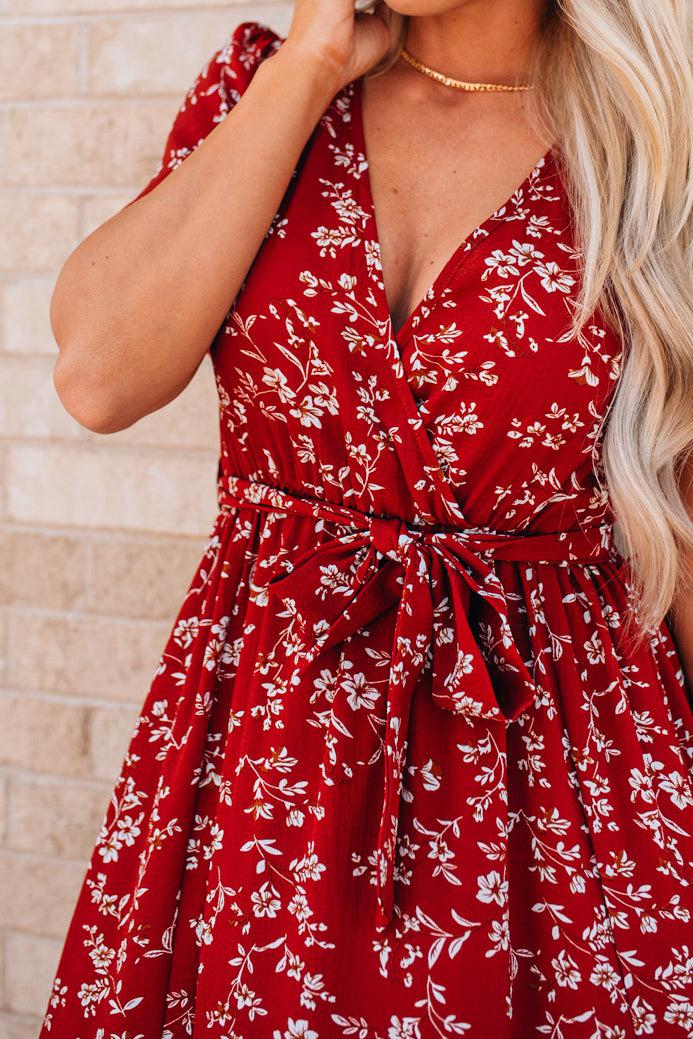 Double Side Slit Printed Midi