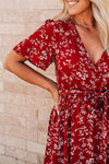 Double Side Slit Printed Midi