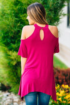 Flowy Open Shoulder Tunic | Magenta