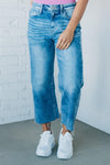 Maya Scissor Cut Wide Leg Crop Jeans