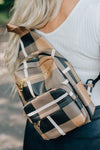 Plaid Crossbody Vegan Leather Bag