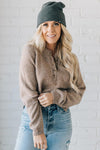 Raglan Sleeve Henley Sweater