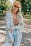 Ribbed Accent Open Front Cardigan