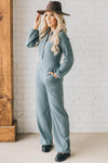 Ribbed Sweater Long Sleeve Jumpsuit