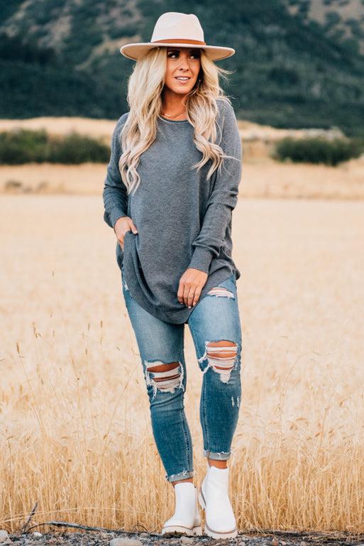 Rounded Hem Ultra Soft Sweater