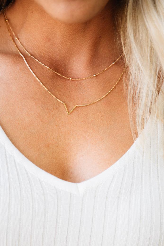 V-Cut Pendant Necklace