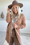 Ribbed Accent Open Front Cardigan
