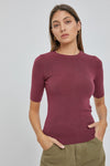 Mille Half Sleeve Ribbed Sweater